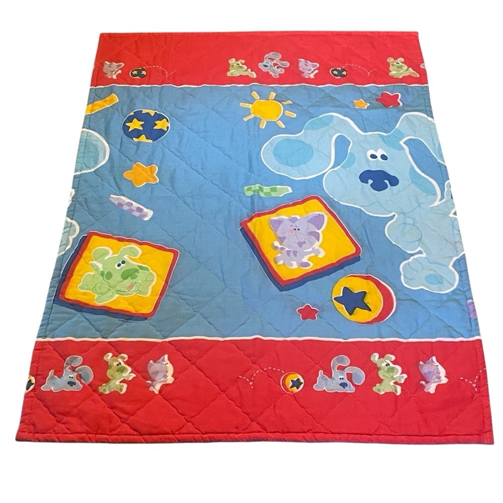 Vintage 2002 Blues Clues Comforter Blanket Quilt 41”x58” *Made in USA